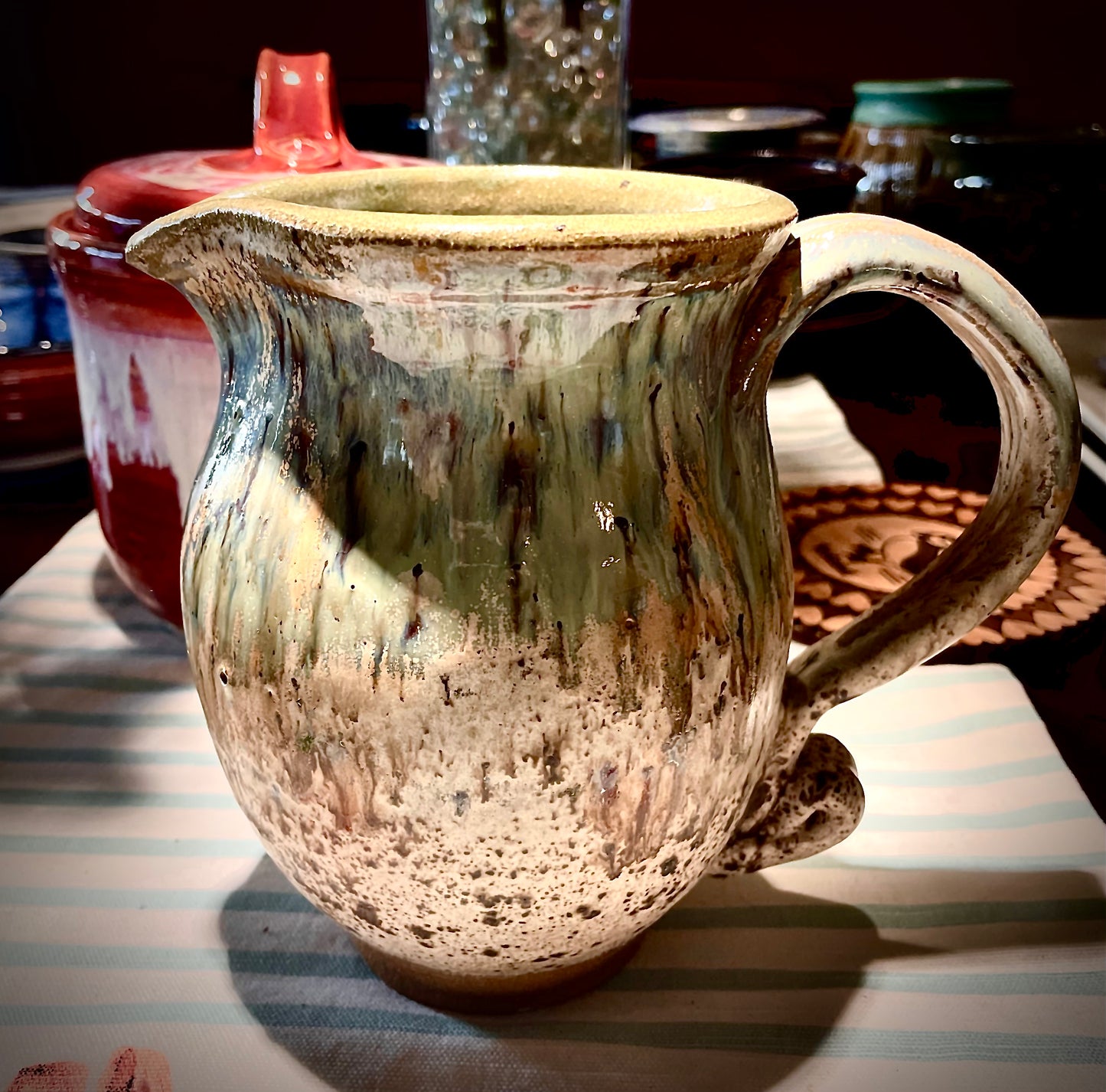 Rustic Ceramic Pitcher – Custom Glaze & Handmade Charm